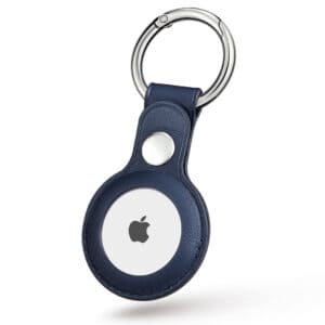 מחזיק מפתחות ל Apple Air Tag דמוי עור כחול