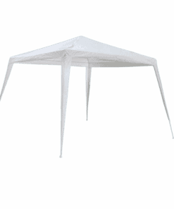 גזיבו בד יוטה גזיבו למרפסת, לחצר או לחוף, מידה: 3×3 מטר, קל להרכבה ופירוק, בד PE עמיד למים, צבע לבן.